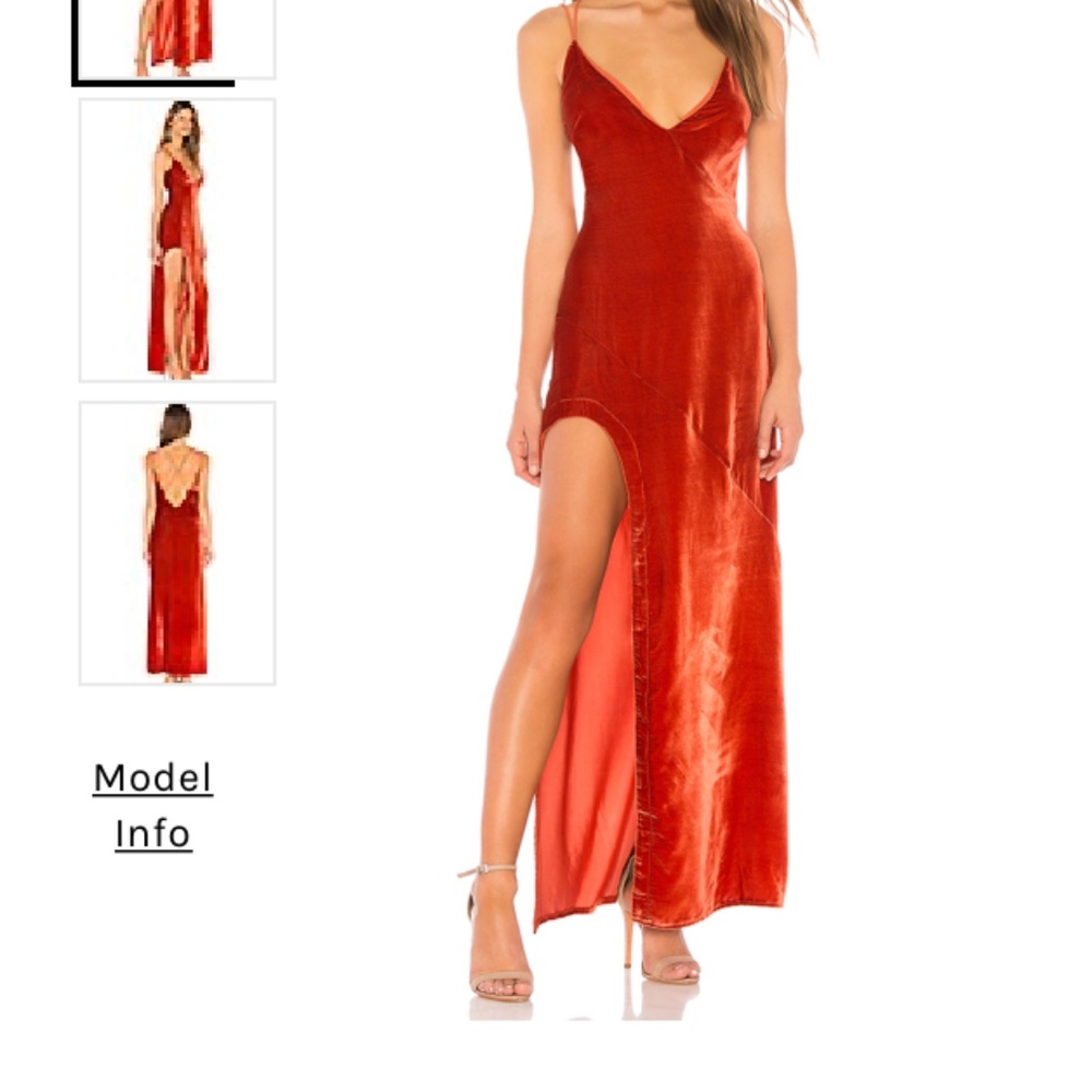 Red Velvet For Love and Lemons Maxi Dress